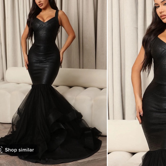 Black bandage mermaid gown - Picture 1 of 1